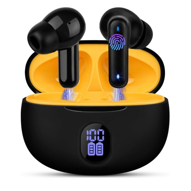 TWS Wireless Earbuds with LED Display ENC Noise Cancellation HiFi Stereo Bluetooth Earbuds